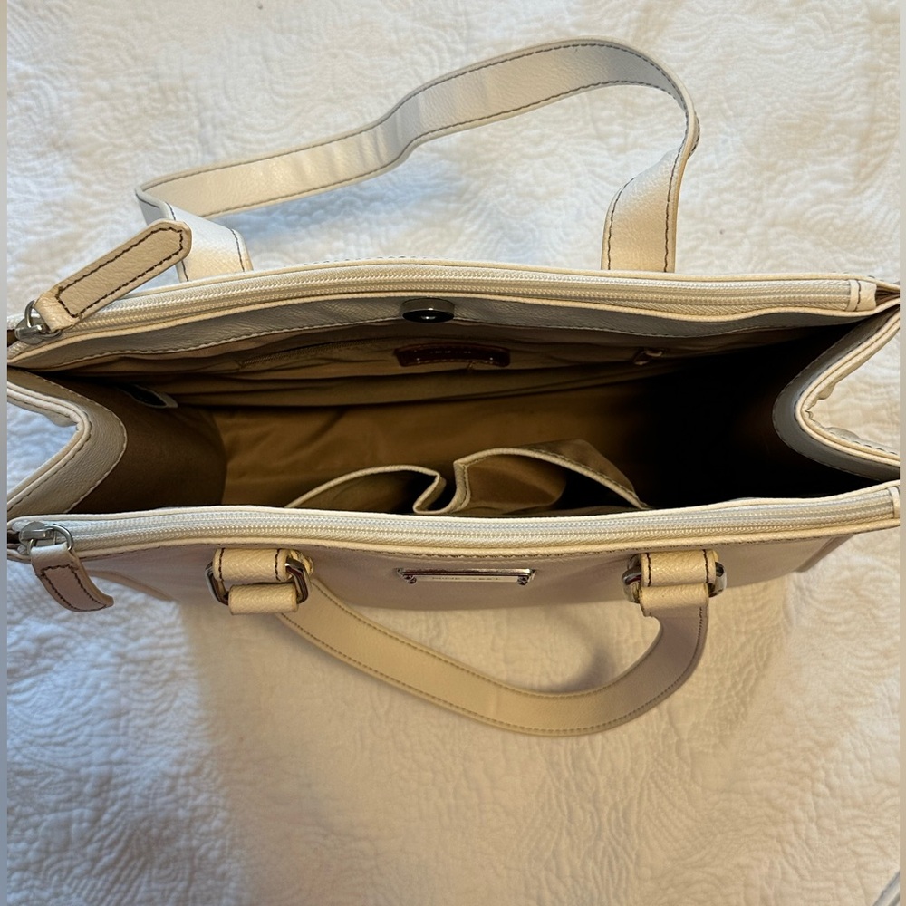 Large Vegan Leather White/Cream Coloured Nine West Tote Handbag/Purse - Picture 8 of 10